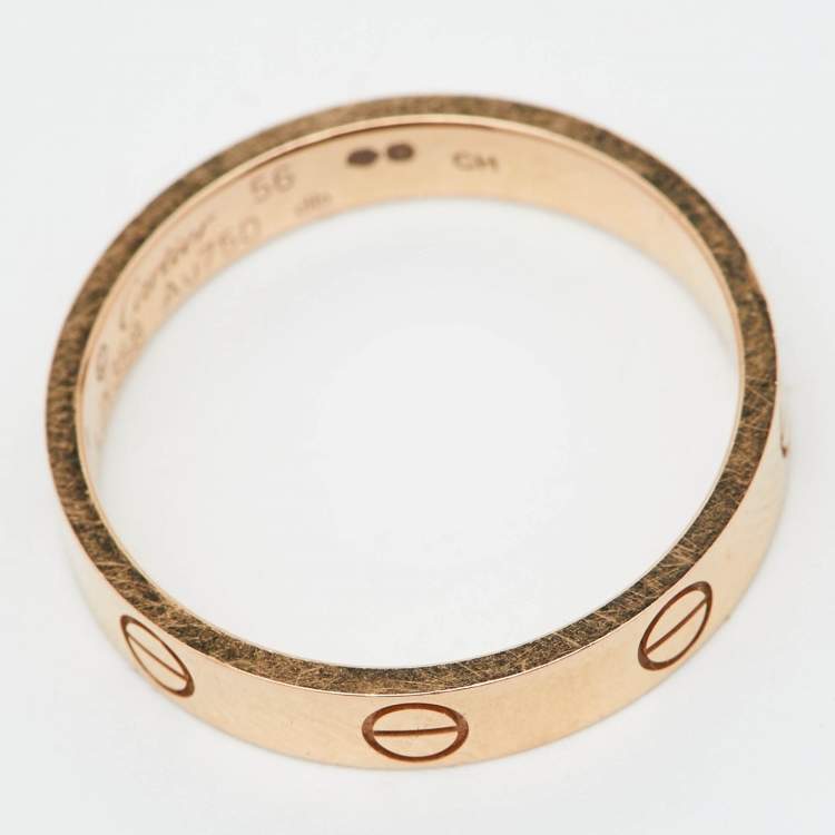 Pre Owned Cartier Love 18k Rose Gold Wedding Band Ring Size 56