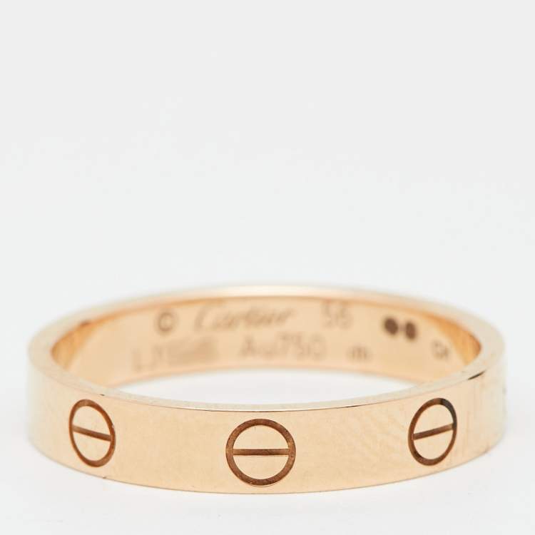 Pre Owned Cartier Love 18k Rose Gold Wedding Band Ring Size 56