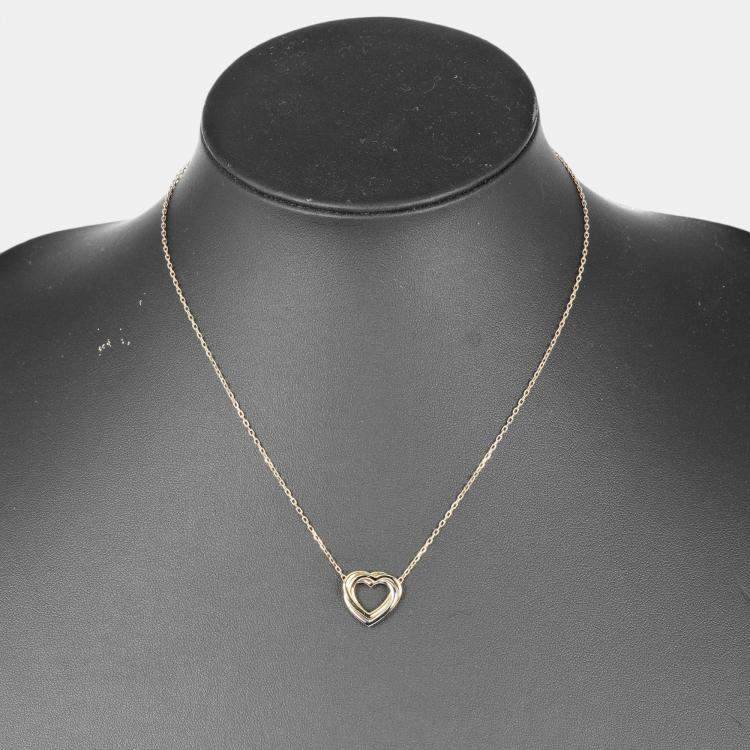 Cartier 18K Rose Gold White Gold Yellow Gold Trinity Heart Necklace Cartier TLC