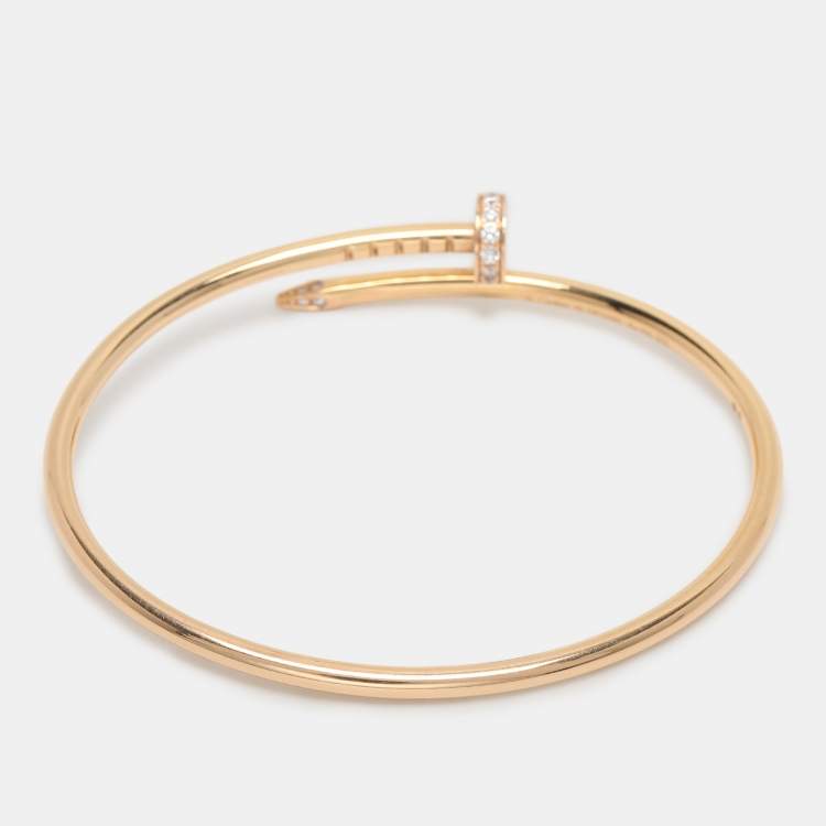 مملوكة مسبقًا Cartier Juste Un Clou Diamond 18k Rose Gold Small Model Bracelet 15