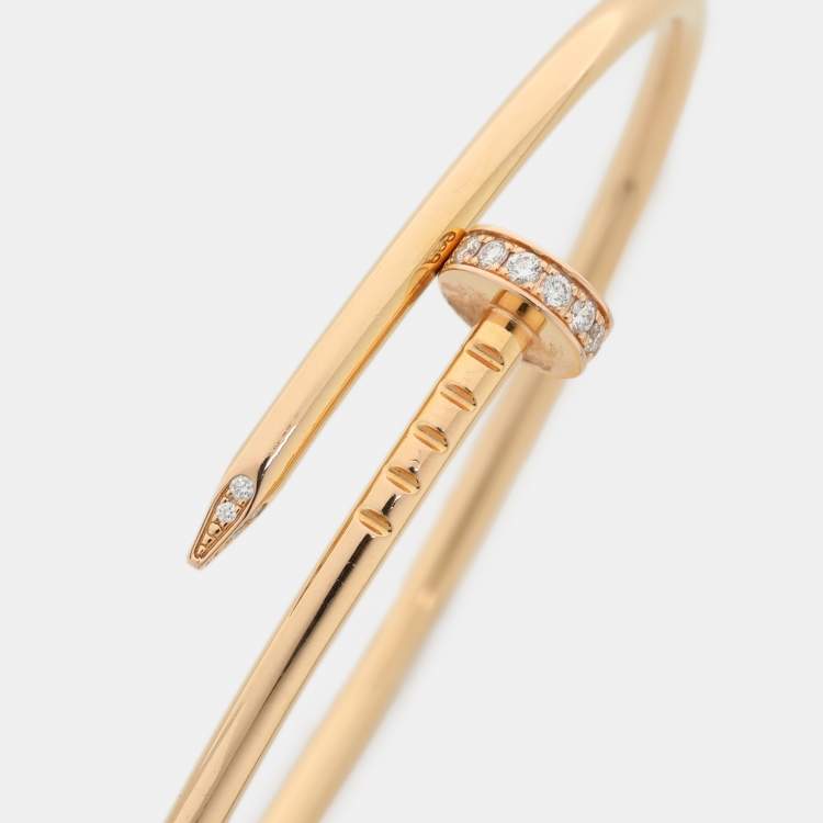 مملوكة مسبقًا Cartier Juste Un Clou Diamond 18k Rose Gold Small Model Bracelet 15