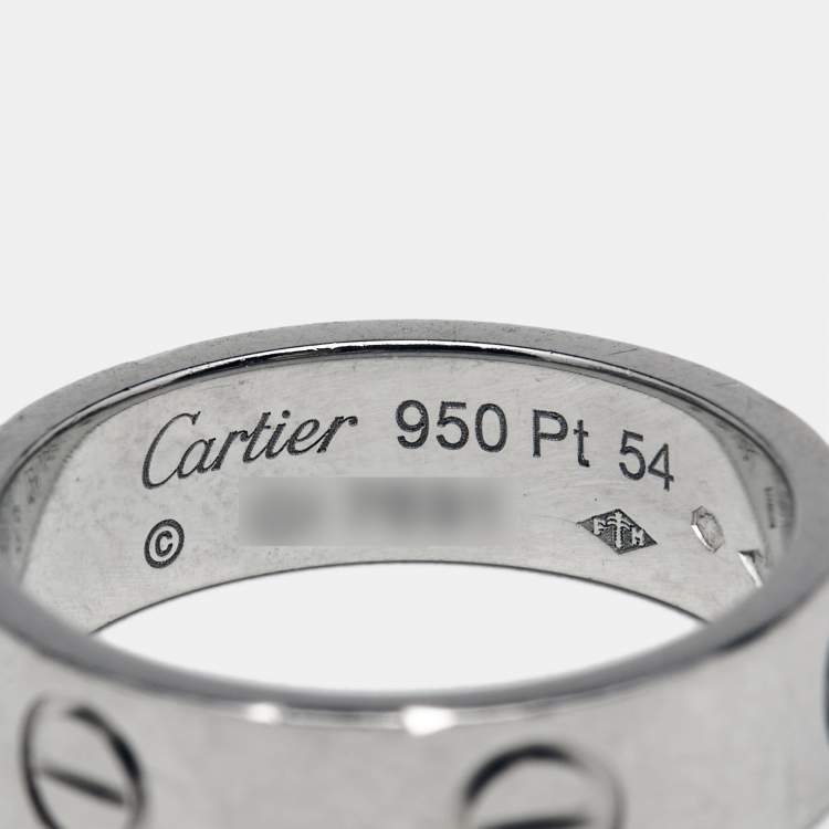 Pre Owned Cartier Love Platinum Ring Size 54