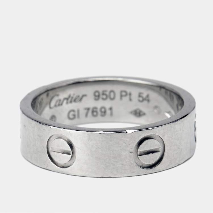 Pre Owned Cartier Love Platinum Ring Size 54
