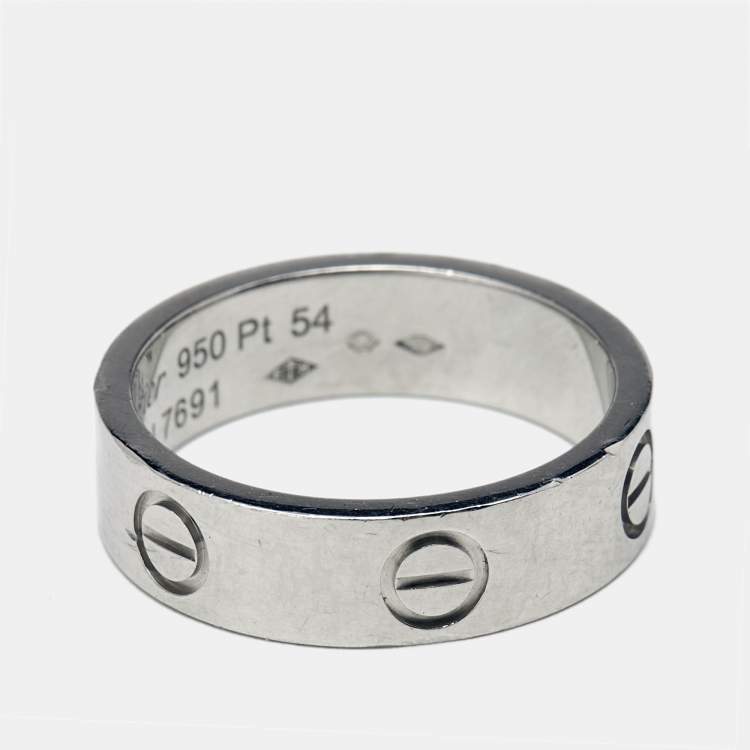 Pre Owned Cartier Love Platinum Ring Size 54