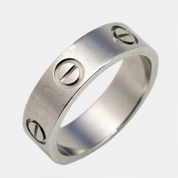 Pre Owned Cartier Love Platinum Ring Size 54