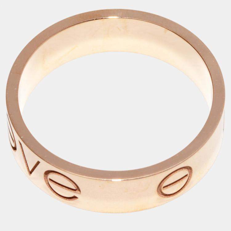 Pre Owned Cartier 18K Rose Gold Love Band Ring EU 60