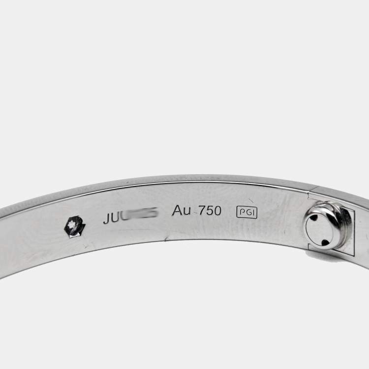 Pre Owned Cartier Love 4 Diamond 18k White Gold Bracelet 16