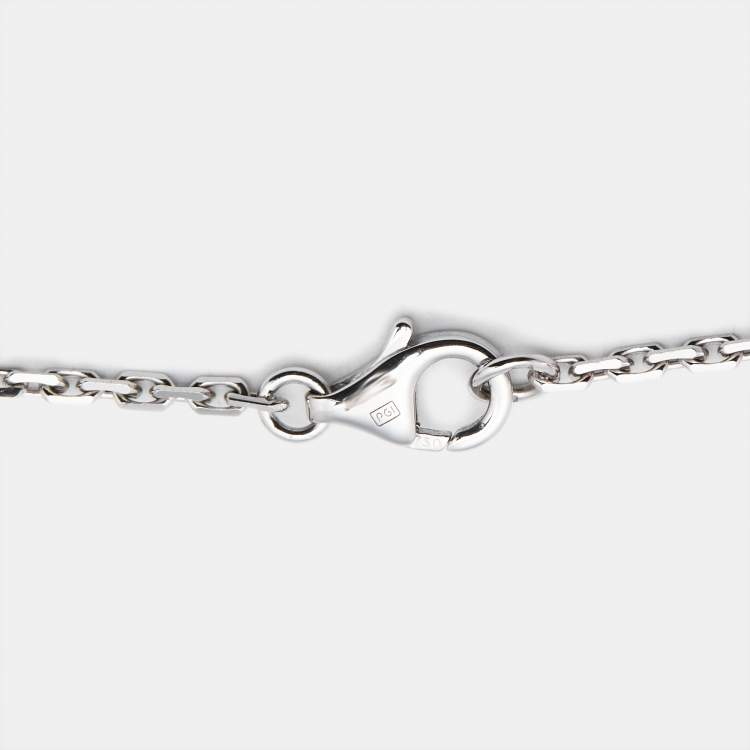 Pre Owned Cartier Love Interlocking  Diamonds 18k White Gold Necklace