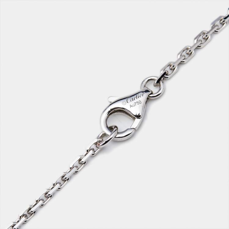 Pre Owned Cartier Love Interlocking  Diamonds 18k White Gold Necklace