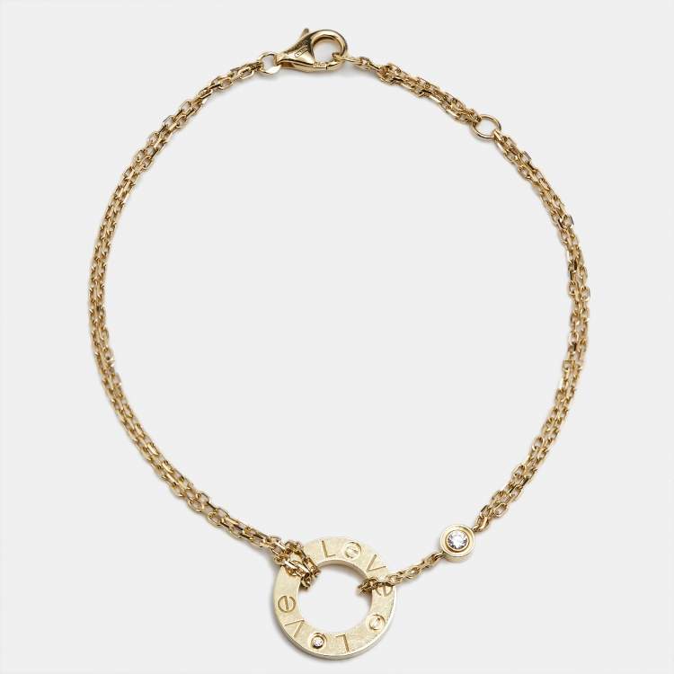 Pre Owned Cartier Love Diamonds 18k Yellow Gold Bracelet
