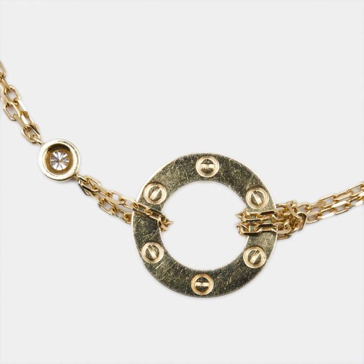 Pre Owned Cartier Love Diamonds 18k Yellow Gold Bracelet
