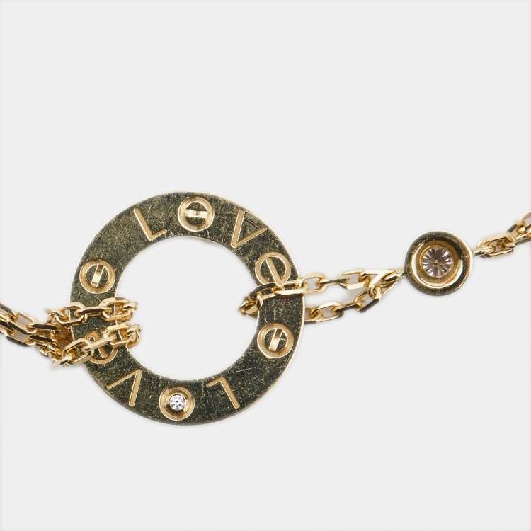 Pre Owned Cartier Love Diamonds 18k Yellow Gold Bracelet