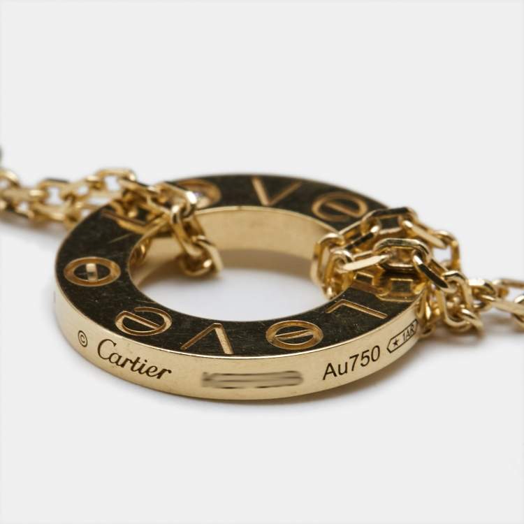 Pre Owned Cartier Love Diamonds 18k Yellow Gold Bracelet