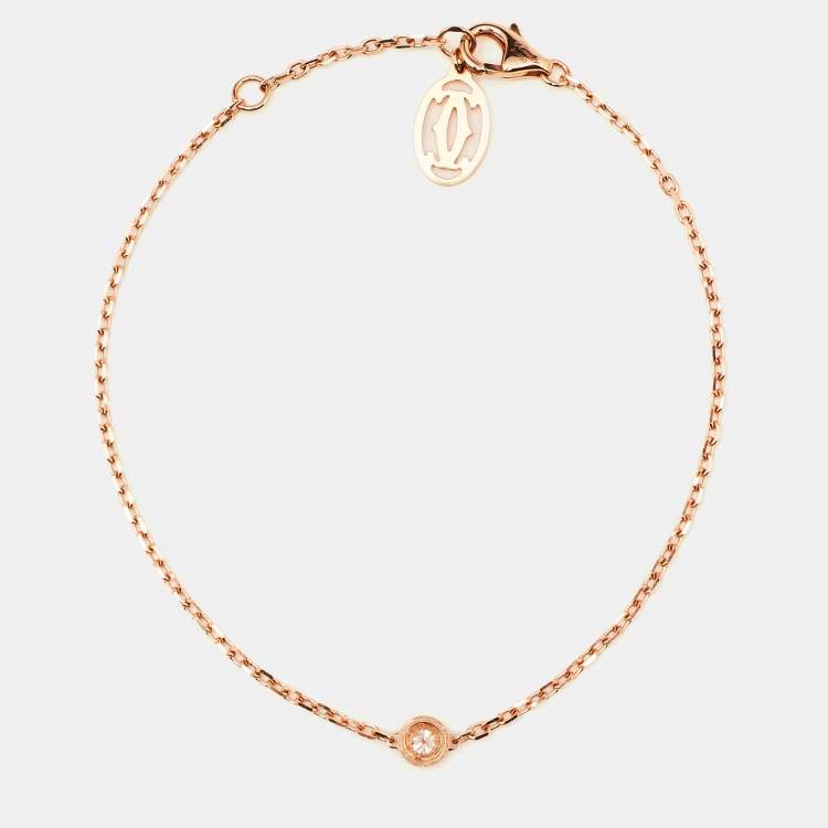 مملوكة مسبقًا Cartier d'Amour Diamond 18k Rose Gold Small Model Bracelet
