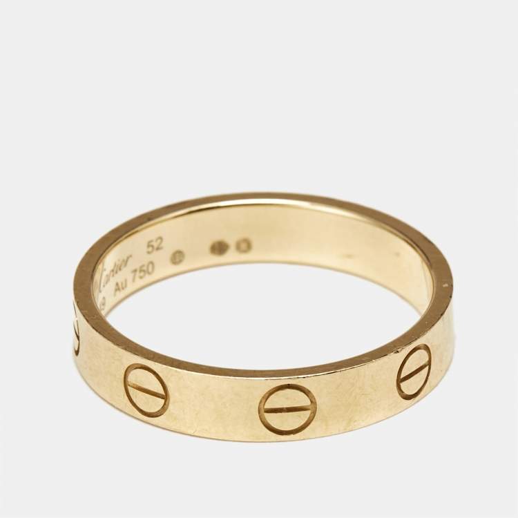 Pre Owned Cartier Love 18k Yellow Gold Wedding Band Ring Size 52
