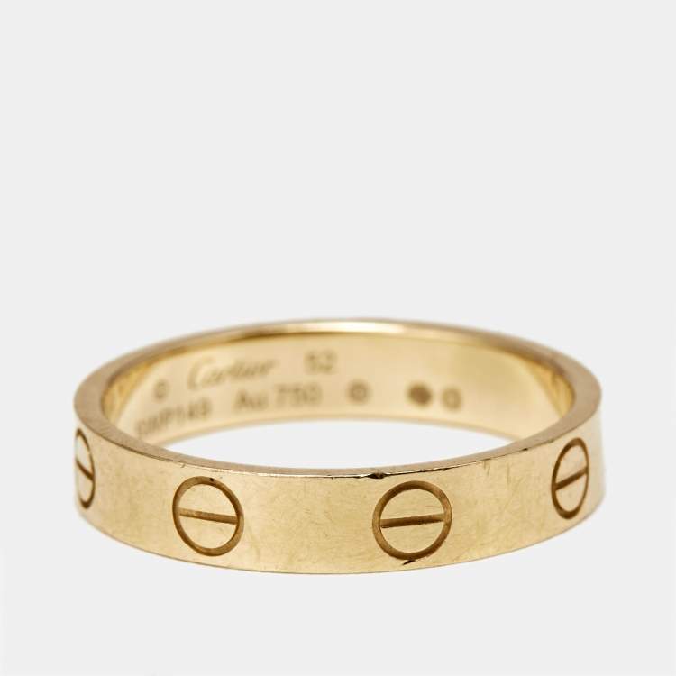 Pre Owned Cartier Love 18k Yellow Gold Wedding Band Ring Size 52