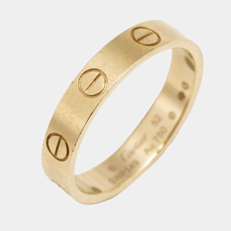 Pre Owned Cartier Love 18k Yellow Gold Wedding Band Ring Size 52