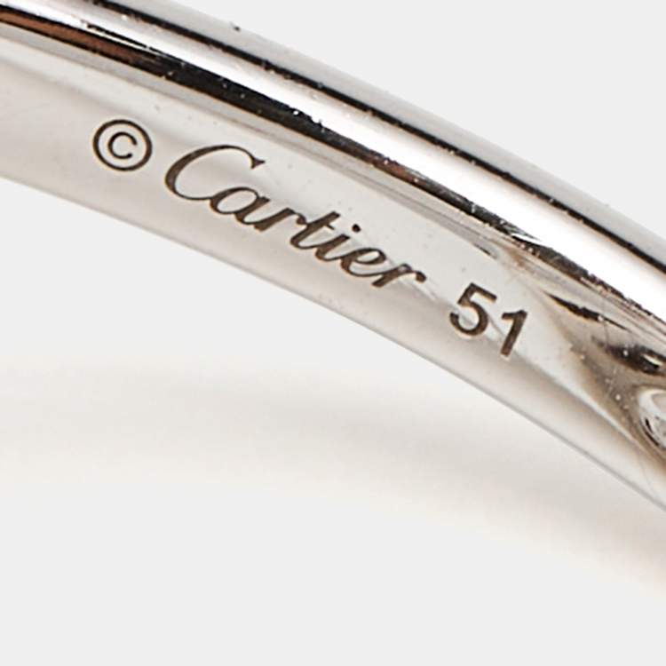 Pre Owned Cartier Amulette de Cartier Diamond 18K White Gold SM Ring