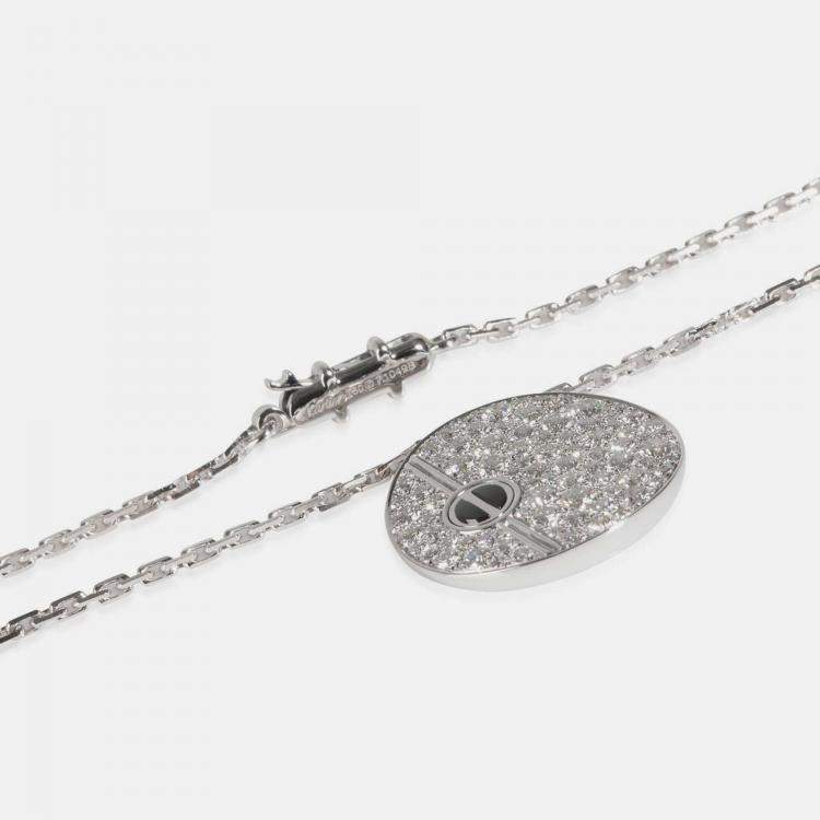 Pre Owned Cartier 18K White Gold and Diamond Love Pendant Necklace