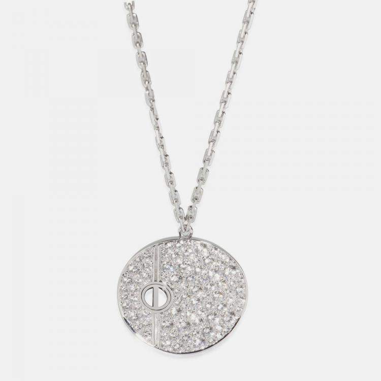 Pre Owned Cartier 18K White Gold and Diamond Love Pendant Necklace