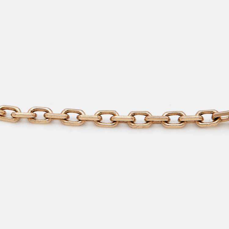 Pre Owned Cartier Amulette De Cartier Onyx Diamond 18k Rose Gold XS Model Bracelet