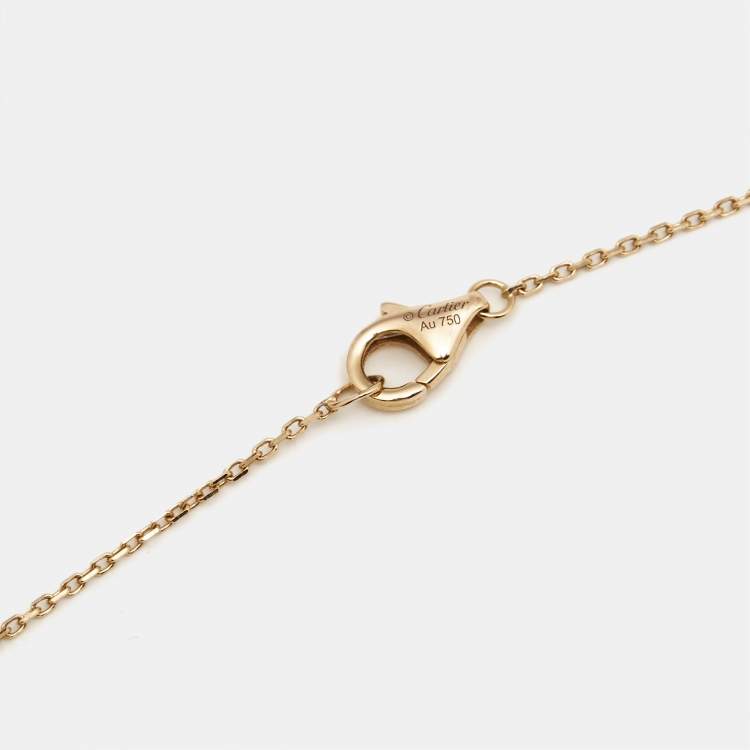 Pre Owned Cartier Amulette De Cartier Malachite Diamond 18k Rose Gold XS Model Necklace