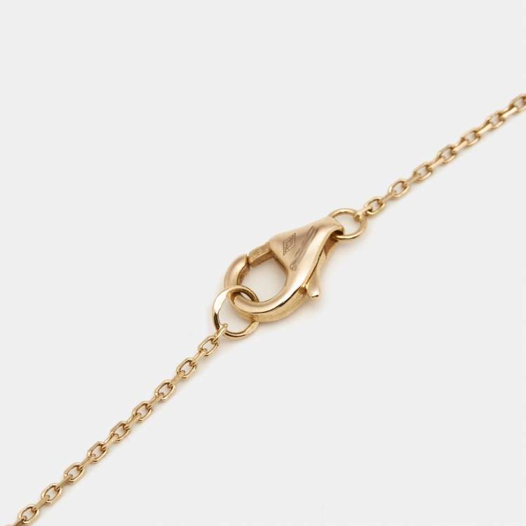 Pre Owned Cartier Amulette De Cartier Malachite Diamond 18k Rose Gold XS Model Necklace