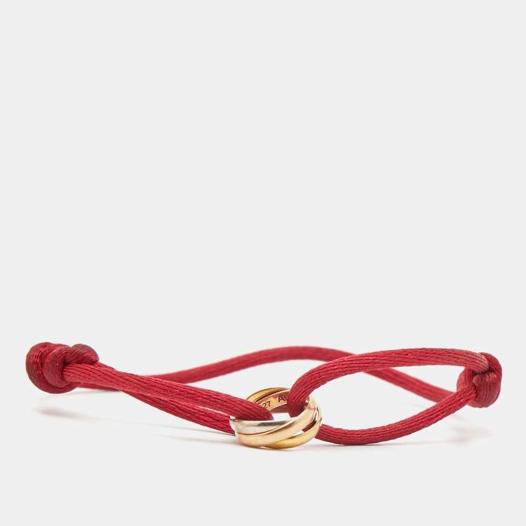 Pre Owned Cartier Trinity 18k Three Tone Gold Cord Bracelet