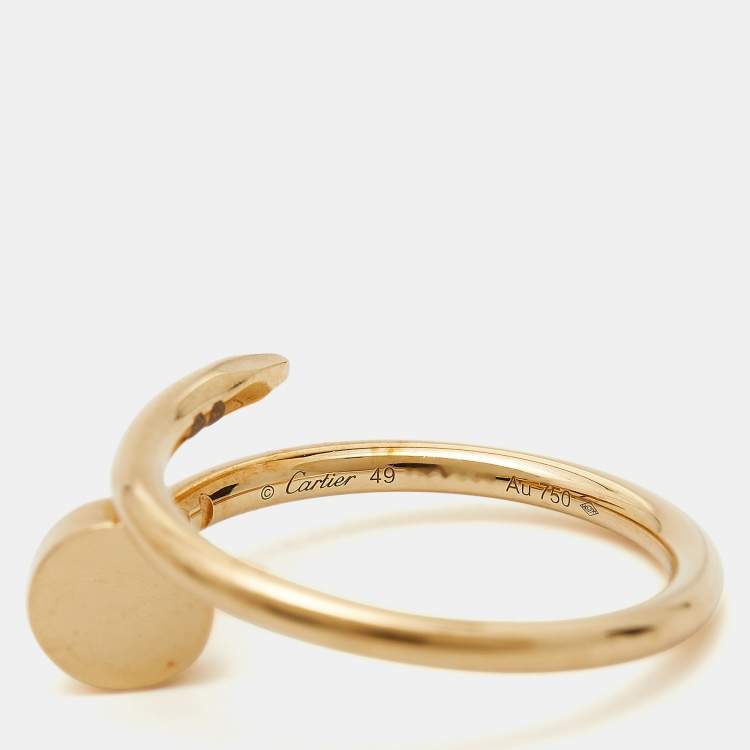 Pre Owned Cartier Juste Un Clou 18k Yellow Gold Small Model Ring Size 49