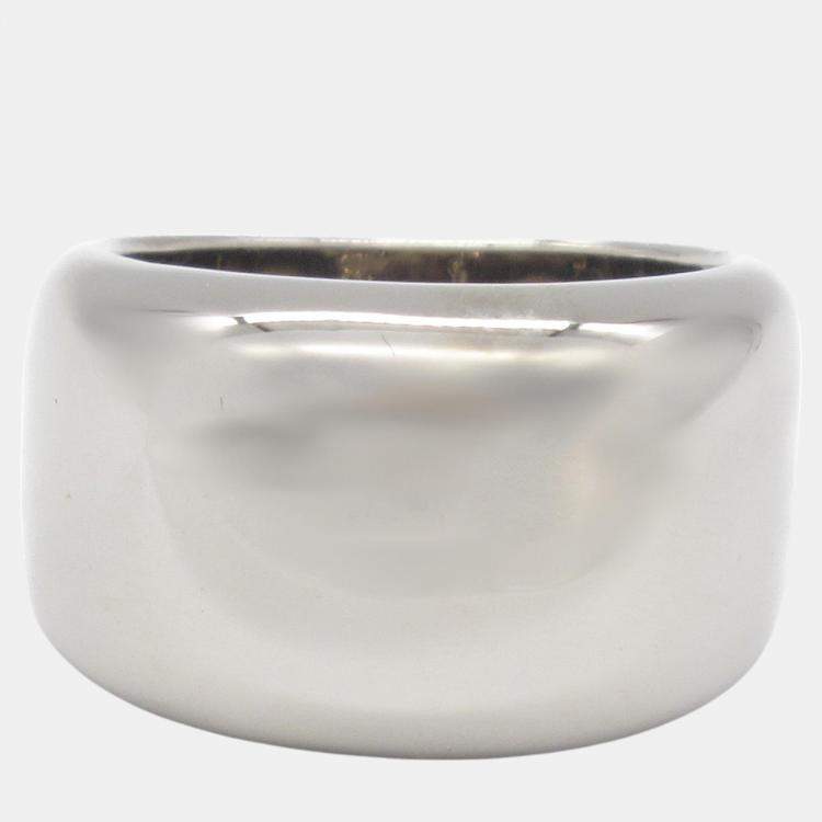 Pre Owned Cartier 18K White Gold Nouvelle Vague Band Ring EU 55