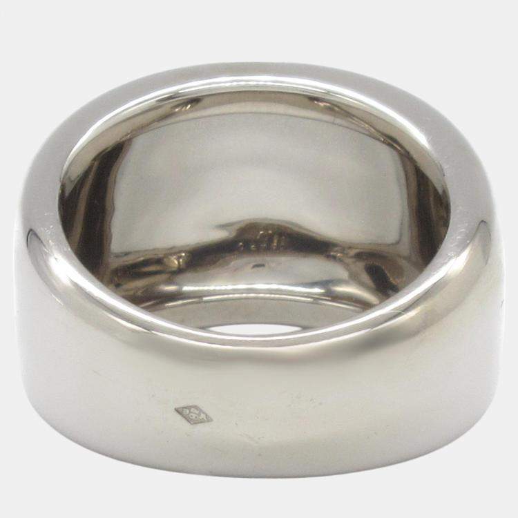 Pre Owned Cartier 18K White Gold Nouvelle Vague Band Ring EU 55