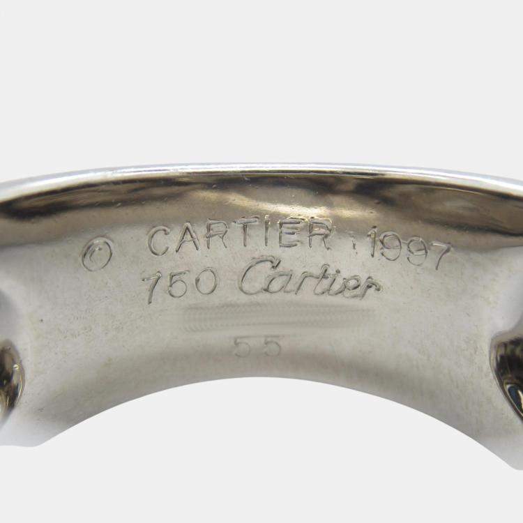 Pre Owned Cartier 18K White Gold Nouvelle Vague Band Ring EU 55