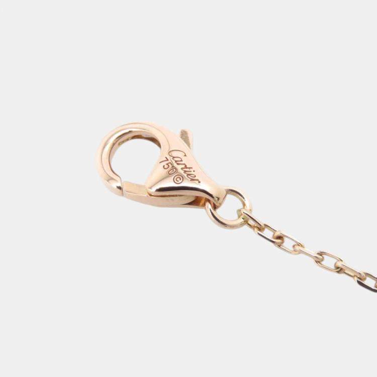 Pre Owned Cartier 18K Rose Gold, Diamond and Sapphire Diamant Chain Necklace