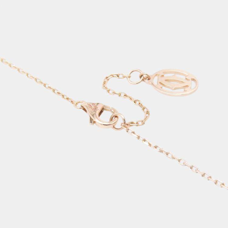 Pre Owned Cartier 18K Rose Gold, Diamond and Sapphire Diamant Chain Necklace