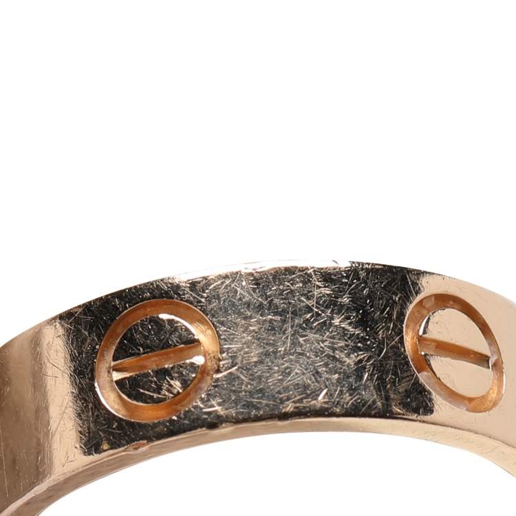 Pre Owned Cartier Love 18K Rose Gold Narrow Wedding Band Ring Size 51