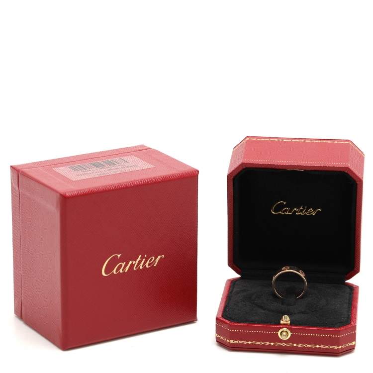 Pre Owned Cartier Love 18K Rose Gold Narrow Wedding Band Ring Size 51