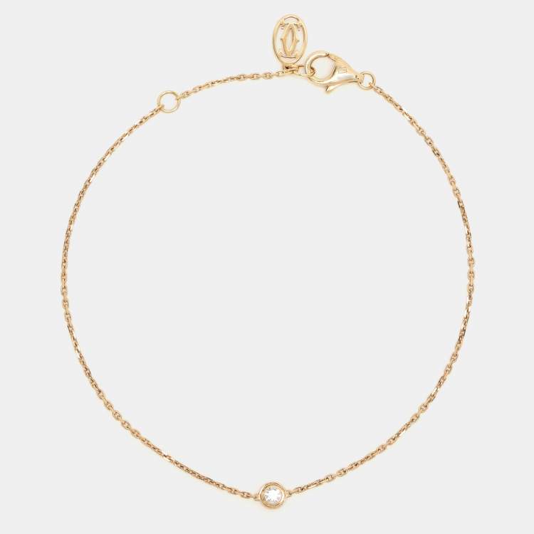 Pre Owned Cartier D'Amour Diamond 18k Yellow Gold XS Model Bracelet