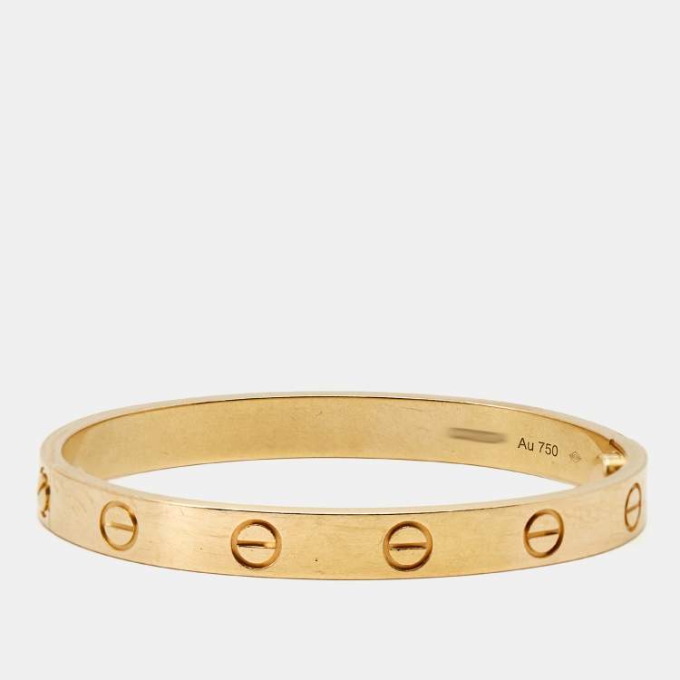 Pre Owned Cartier Love 18k Yellow Gold Bracelet 15