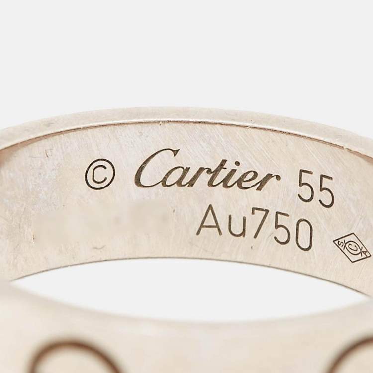 مملوكة مسبقًا Cartier Love 18k White Gold Ring Size 55