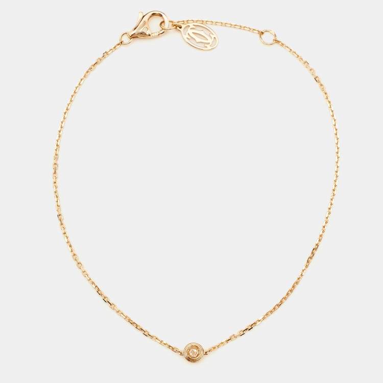 Pre Owned Cartier d'Amour Diamond 18k Yellow Gold XS Model Bracelet