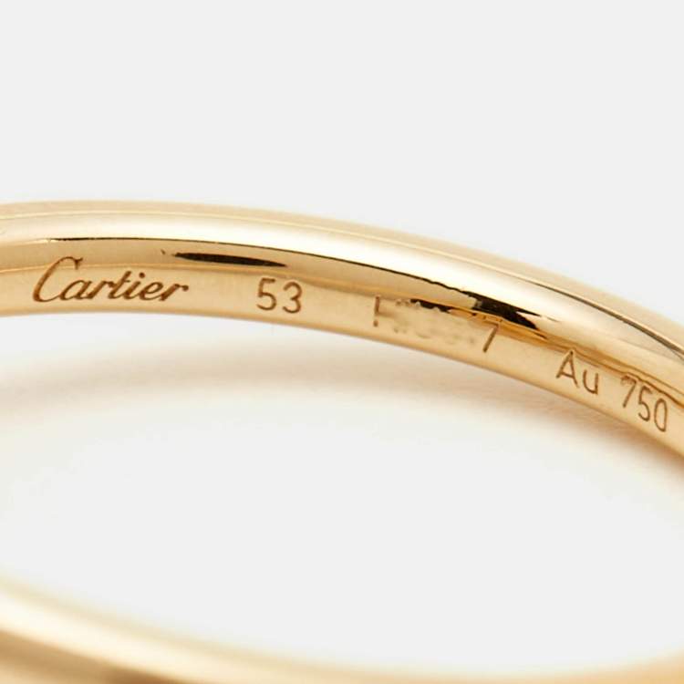 Pre Owned Cartier Juste Un Clou 18k Yellow Gold Small Model Ring Size 53