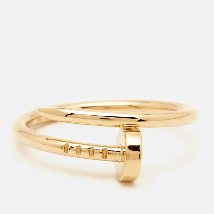 Pre Owned Cartier Juste Un Clou 18k Yellow Gold Small Model Ring Size 53