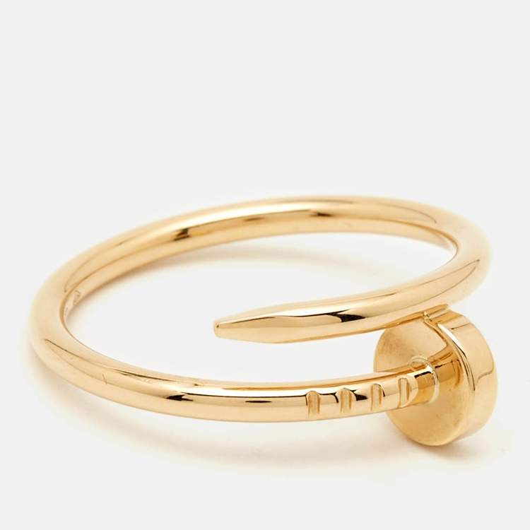 Pre Owned Cartier Juste Un Clou 18k Yellow Gold Small Model Ring Size 53
