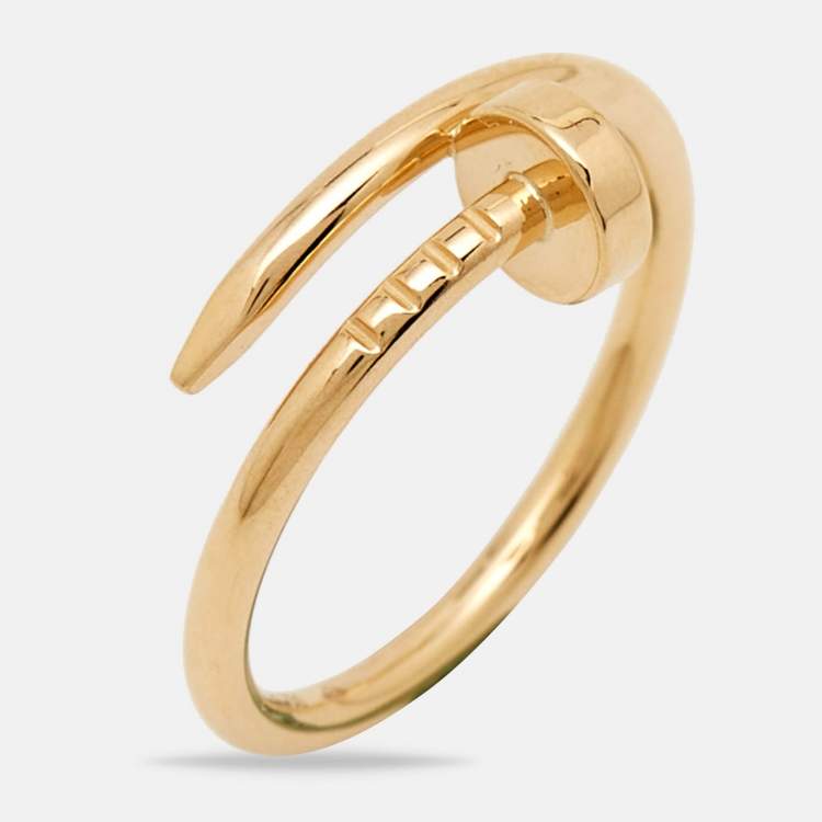 Pre Owned Cartier Juste Un Clou 18k Yellow Gold Small Model Ring Size 53