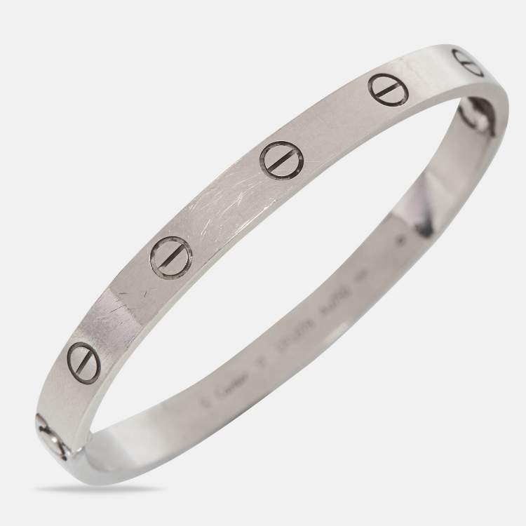 مملوكة مسبقًا Cartier Love 18k White Gold Bracelet 17