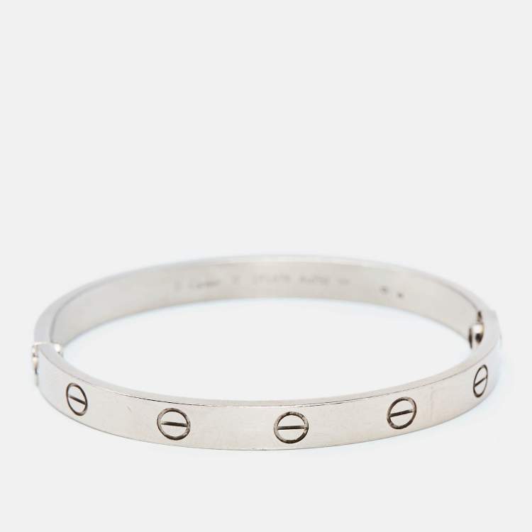 مملوكة مسبقًا Cartier Love 18k White Gold Bracelet 17
