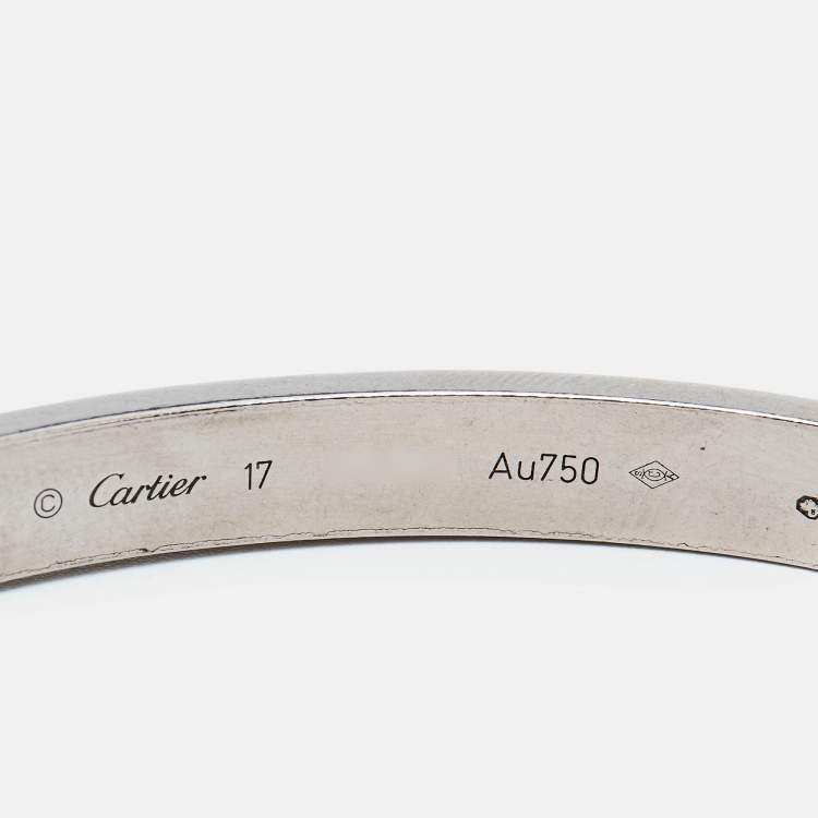 مملوكة مسبقًا Cartier Love 18k White Gold Bracelet 17