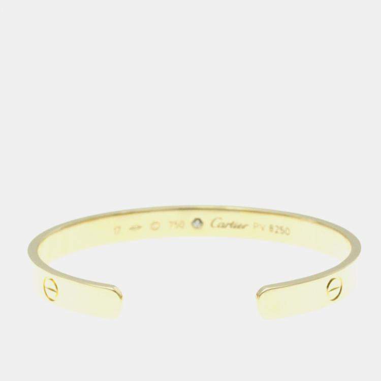 Pre Owned Cartier 18K Yellow Gold and Diamond Love Bracelet