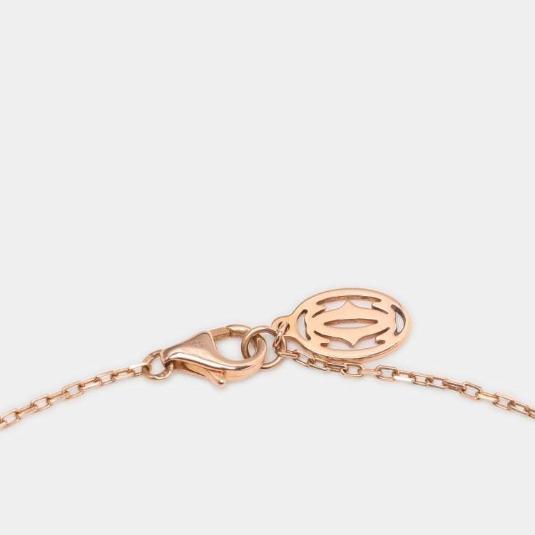 Pre Owned Cartier D'Amour Diamond 18k Rose Gold Small Model Chain Necklace