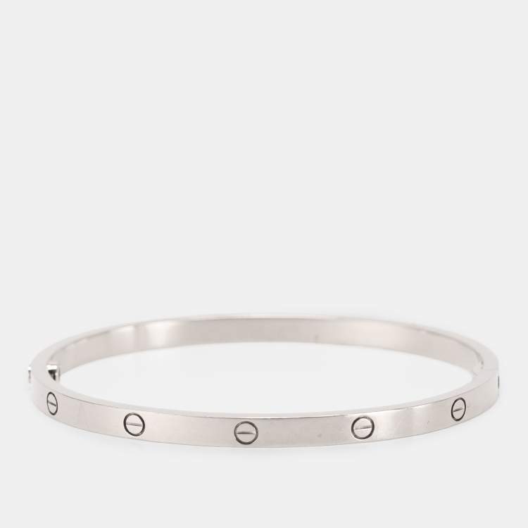 Pre Owned Cartier Love 18k White Gold Bangle Bracelet 16